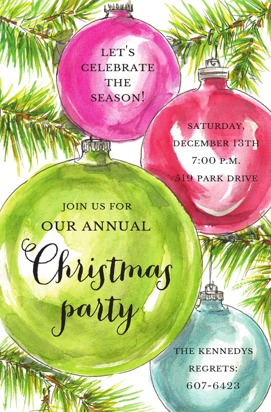 Hanging Ornaments Invitation