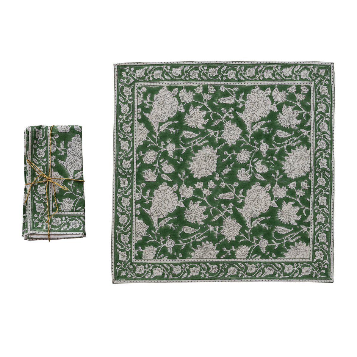Cotton Floral Print Napkins - Set of 4