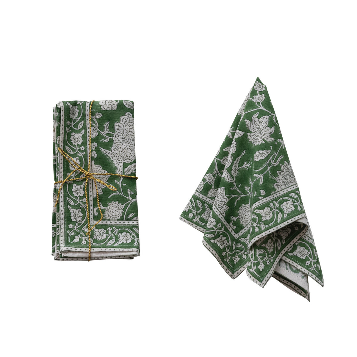 Cotton Floral Print Napkins - Set of 4