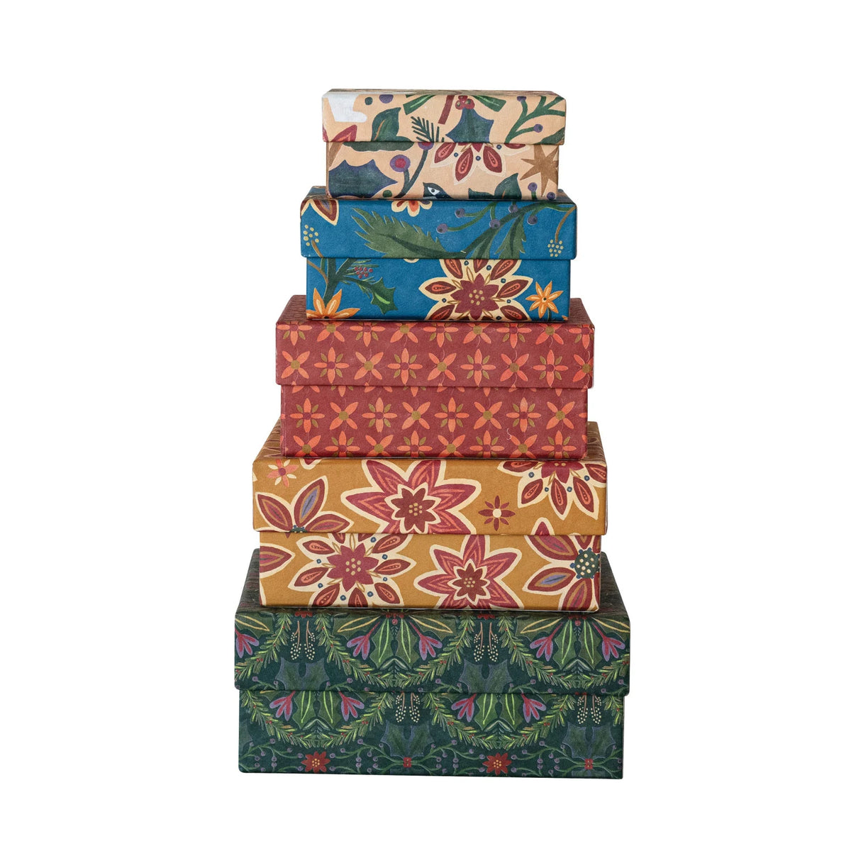 Handmade Printed Recycled Paper Gift Boxes