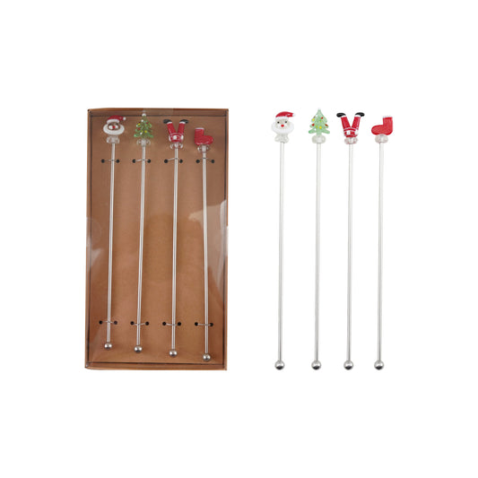 Holiday Stainless Steel Cocktail Stirrers