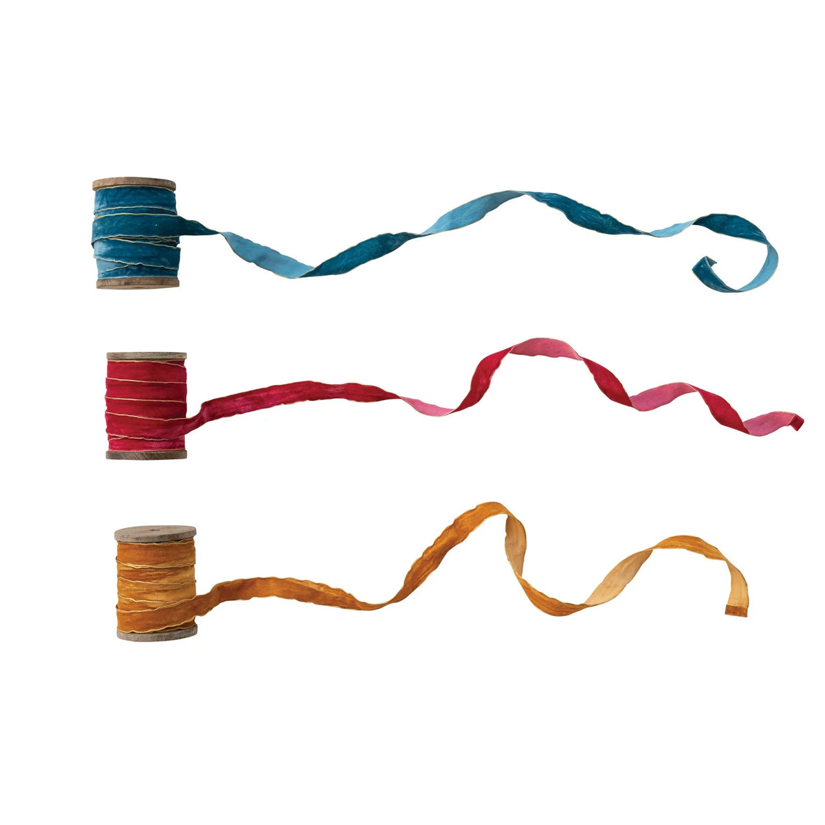 Velvet Ribbon with Metallic Gold Edges