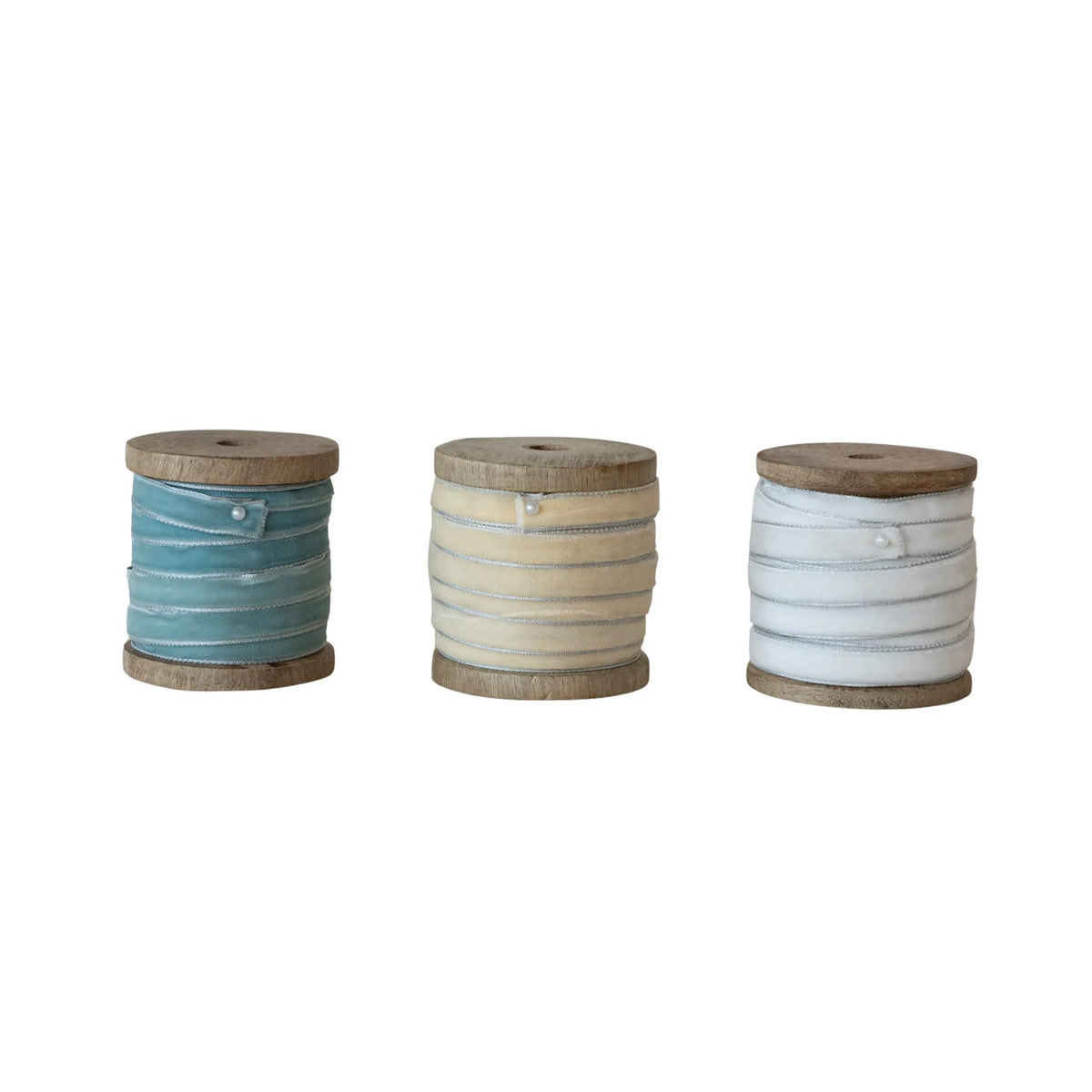 Velvet Ribbon with Metallic Silver Edges