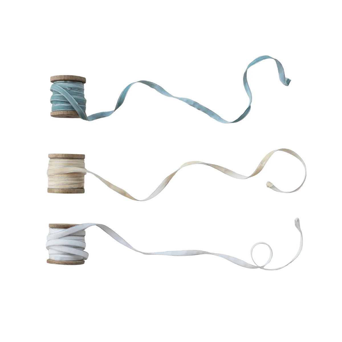 Velvet Ribbon with Metallic Silver Edges
