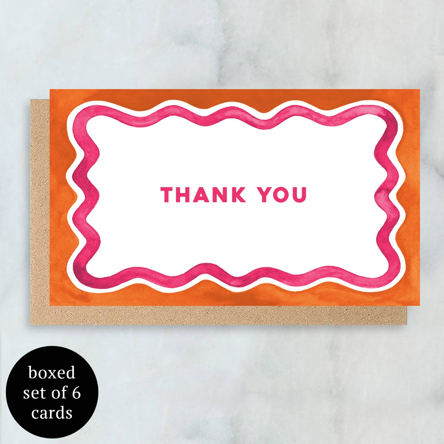 Scallop Thank You Mini Cards- Boxed Set of 6