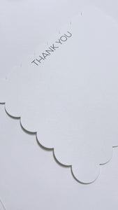 Scalloped thank you notecards