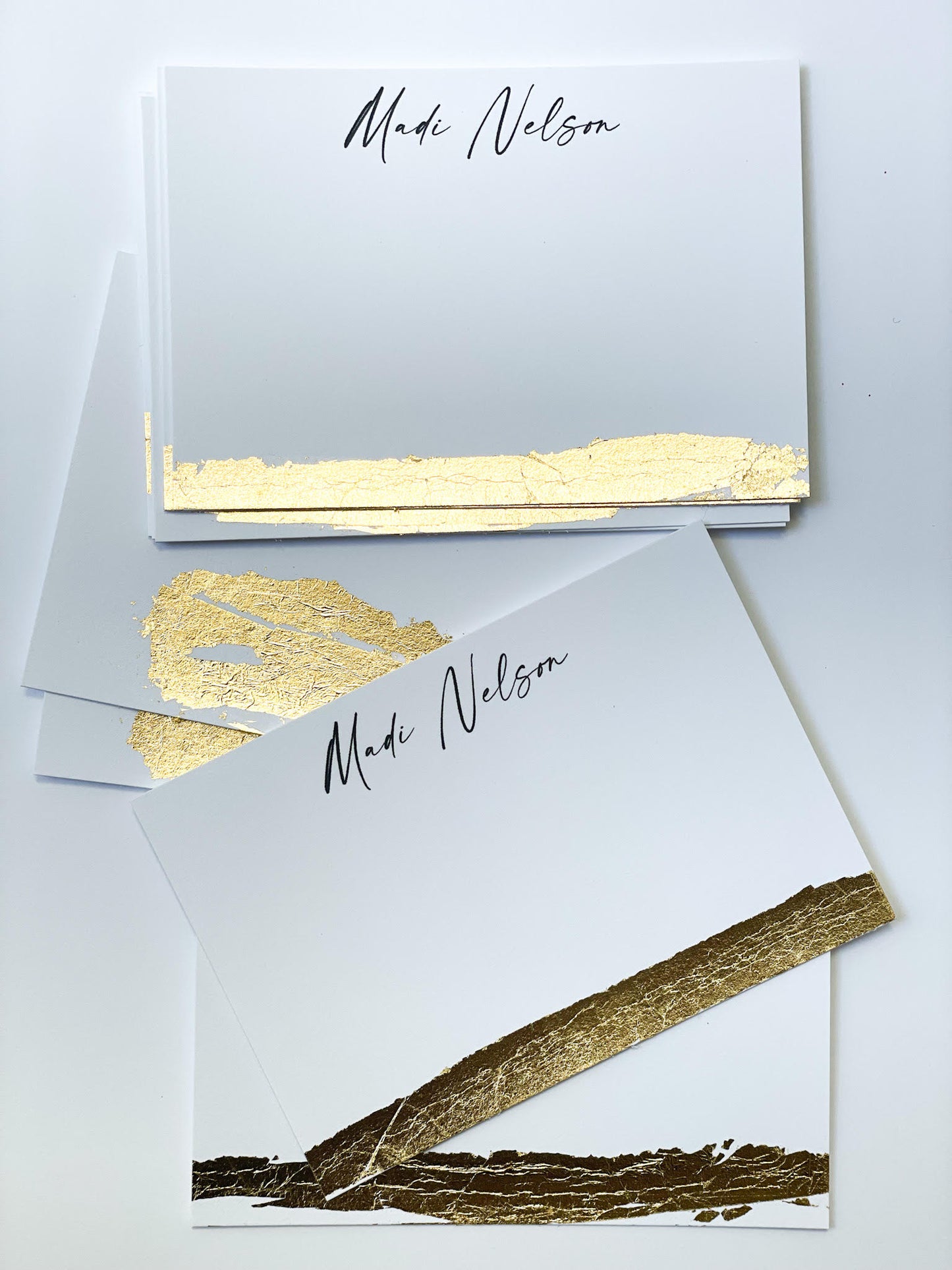 small gold foil with name